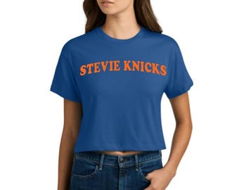 Vintage Stevie Knicks, Knickole Kidman, Knickelback, Knickolas Cage Royal Crop T Shirt