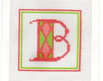 Preppy Plaid Initial Needlepoint Canvas