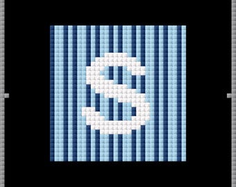 Striped Initial Needlepoint Canvas