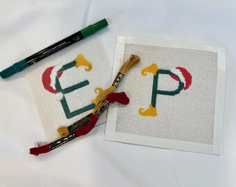 Elf Initial Needlepoint Canvas
