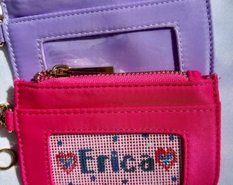 License Carrier with clear window and Needlepoint Canvas
