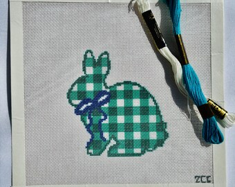 Checkered Bunny Needlepoint Canvas