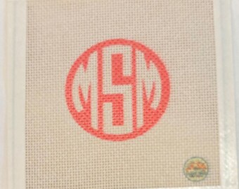 Circle Monogram Needlepoint Canvas