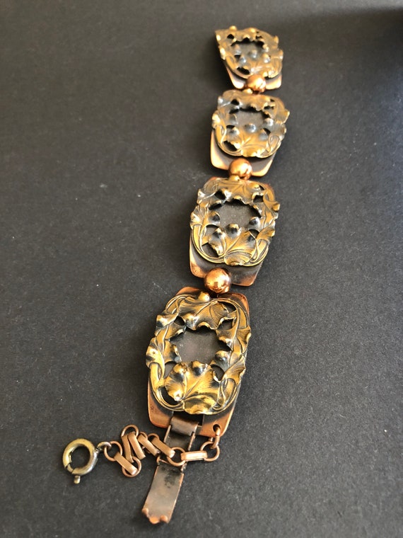 Copper Art Deco Bracelet