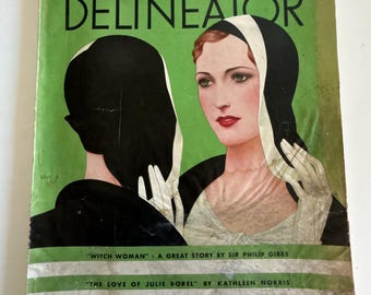Vintage 1930s woman’s magazine Delineator September 1930. 1930s fashion