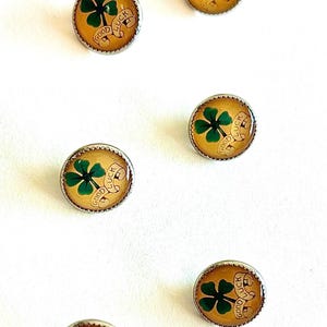 Vintage Rockabilly Good Luck Clover Buttons