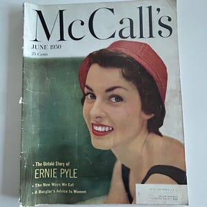 Vintage 1950’s Woman’s Magazine McCall’s June  1950. 1950s fashion