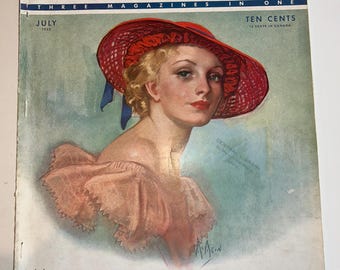 Vintage 1930s woman’s magazine McCall’s July 1935. Vintage fashion