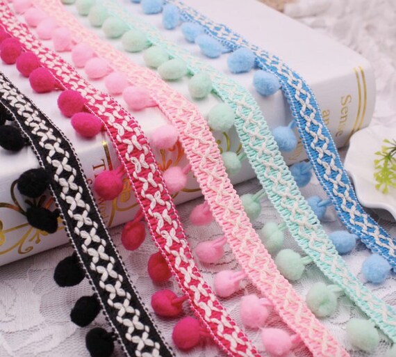 8 Yards Pom Pom Bobble Fringe Trim Sewing Ball Fringe Trim Etsy
