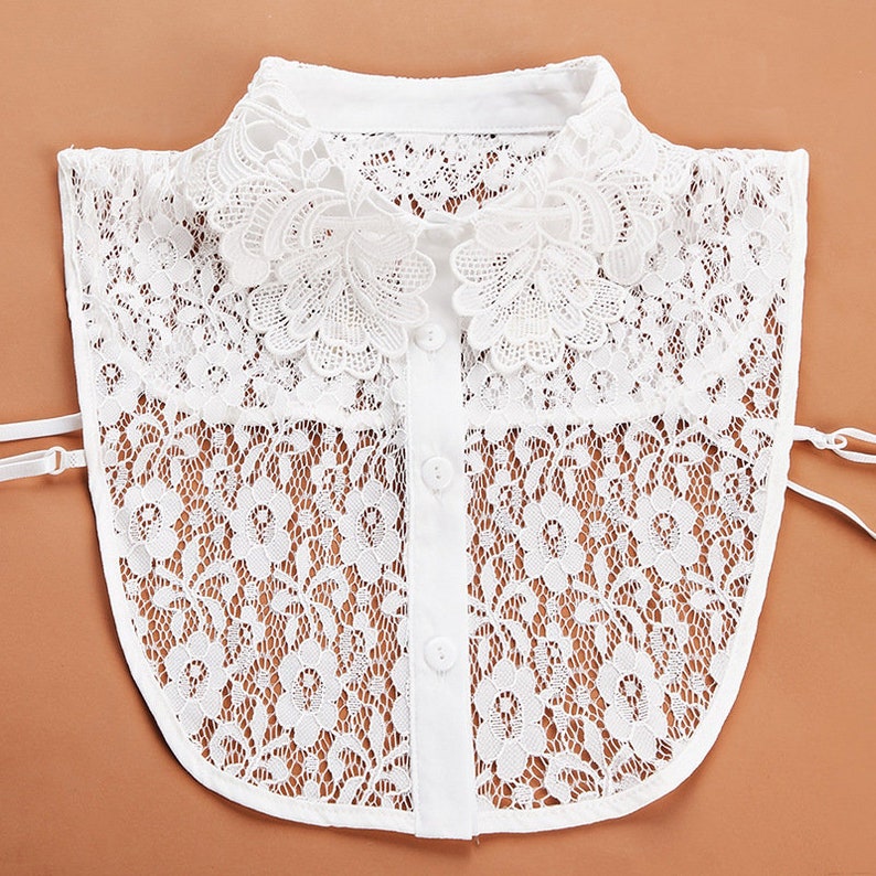 White / Balck Floral Lace Dicky Detachable Half Shirt Lace | Etsy