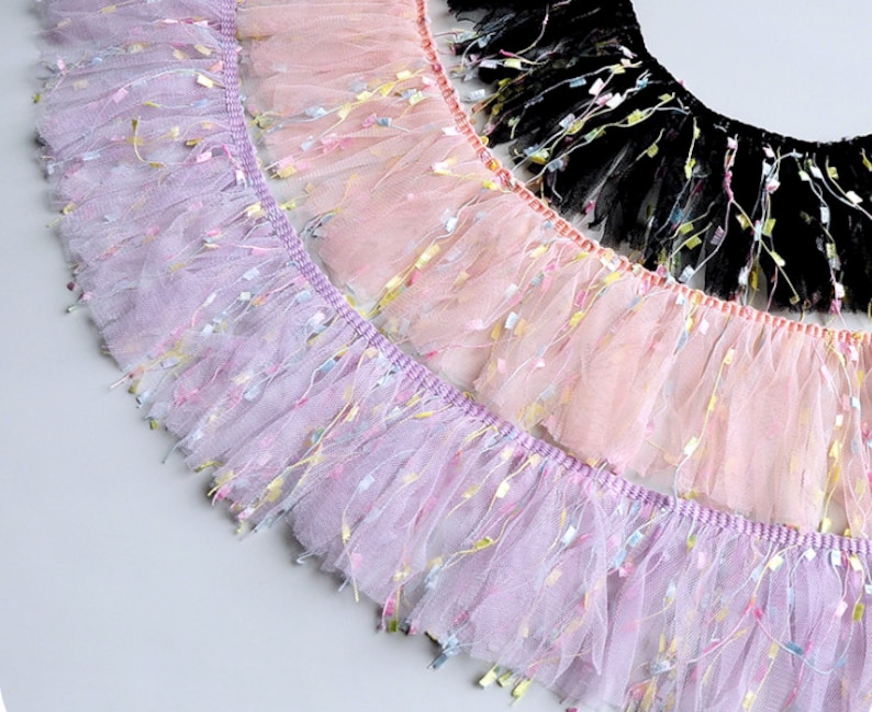 Colorful Fluffy Tulle Tassel Fringe Tutu Trim For Dress Etsy