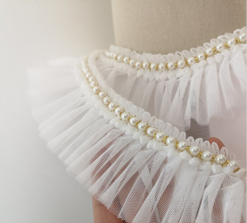 Decorative Lace TrimDoll Clothes Decorative Lace. Socks Trim Costumes Apparel Beaded Ruffled Lace Trim Gathered Lace Trim
