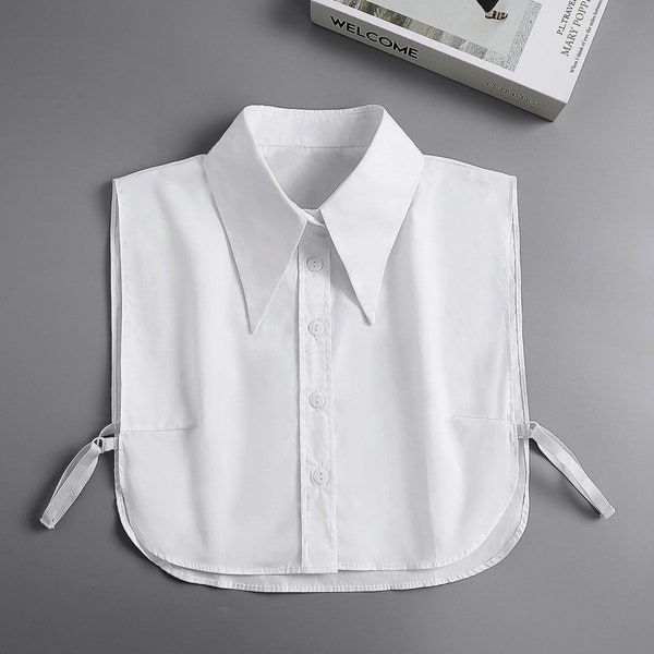 Oxford Cotton Collar Dicky, Half Shirt Dicky avec Big Pointed Collar F169