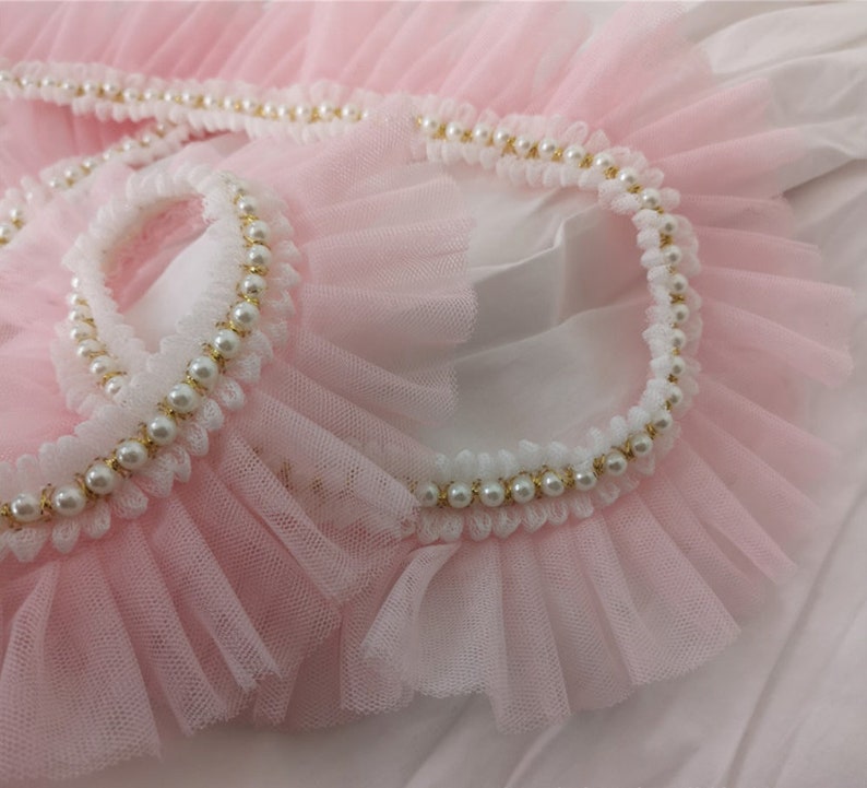 Decorative Lace TrimDoll Clothes Decorative Lace. Socks Trim Costumes Apparel Beaded Ruffled Lace Trim Gathered Lace Trim