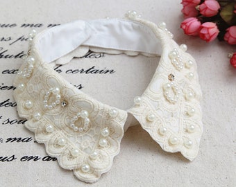 Kralen Nep Lace Collar Bib Dickey Collar F53