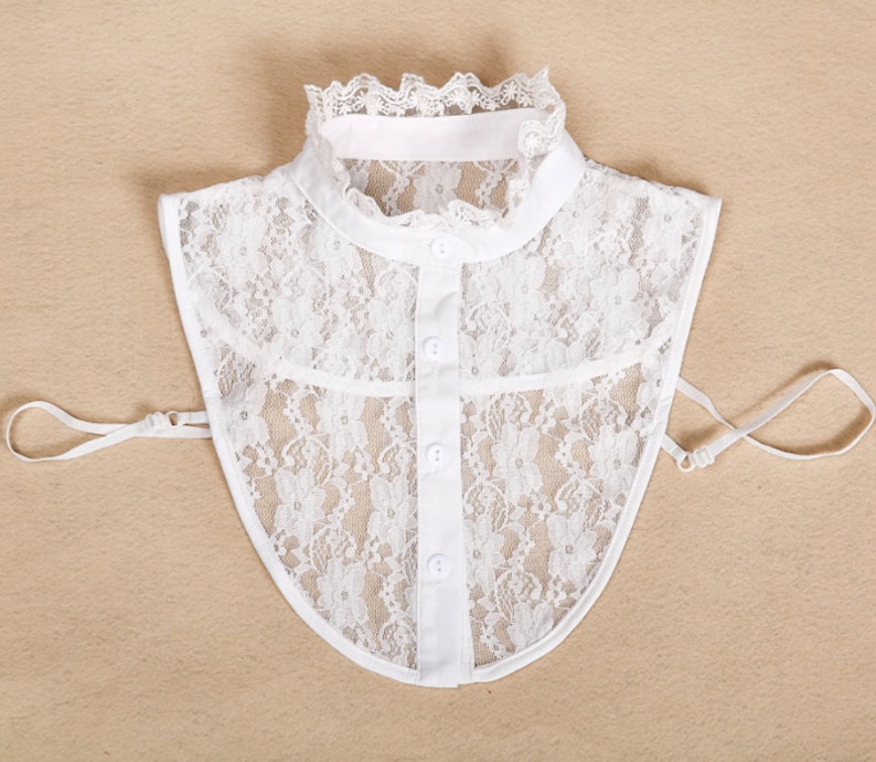 White Floral Lace Collar Stand up Fake Collar Shirt Collar Etsy