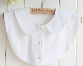 White Peter Pan Collar White Detachable Collar Round Collar 