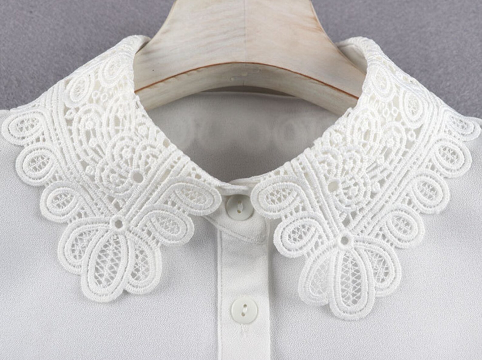 Women's Fake Collar - Detachable White Cotton Faux Dickie For Sweaters & Tops (14.17×13.39 In)