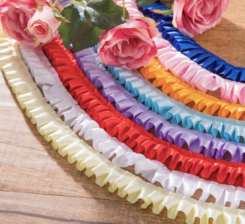 0.98'' Satin Ruffle Ribbon Ruffle Ribbon Trim Ruffle Etsy