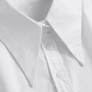 Oxford Cotton Collar Dicky, Half Shirt Dicky With Big Pointed Collar ...