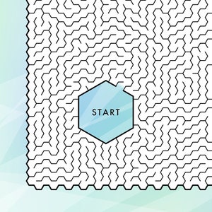 hexagon maze printable pdf full page maze challenging etsy