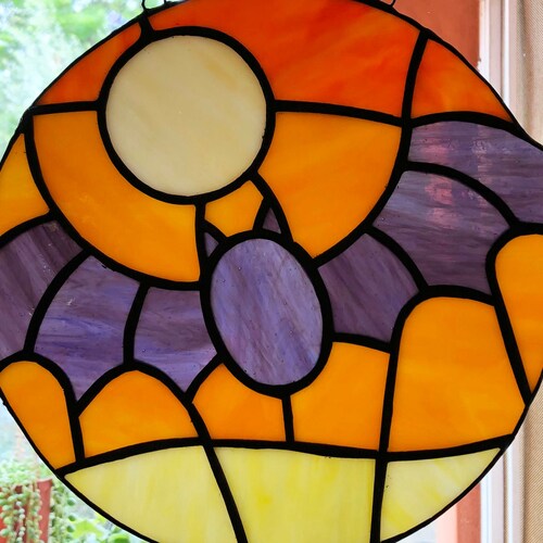 Bat Stained Glass Digital Pattern Suncatcher Window Hanging - Etsy