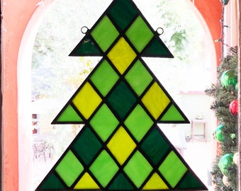 Albero di Natale geometrico - Motivo in vetro colorato