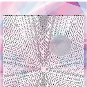 Circular Maze, challenging! Printable PDF, full-page maze