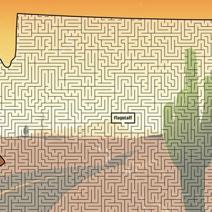Arizona Maze, printable PDF, full-page maze, challenging!