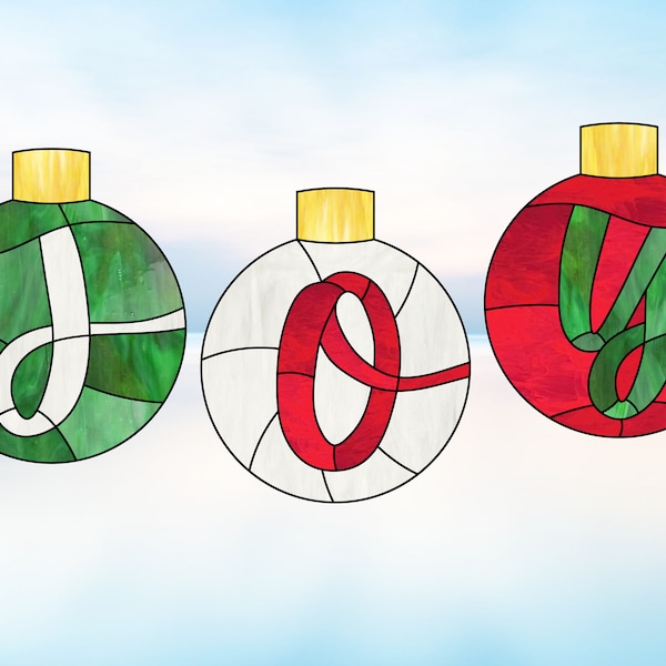Stained glass pattern - JOY Ornaments