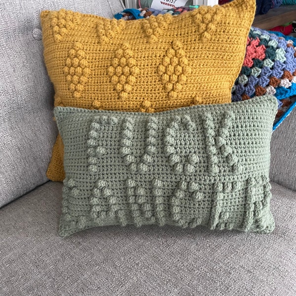 CROCHET PILLOW  PATTERN- Fuck Cancer Crochet Pillow