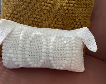 CROCHET PILLOW PATTERN- Woof Pillow, Dog Crochet Pillow