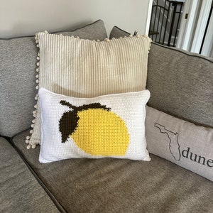 CROCHET PILLOW PATTERN Lovely Lemon Crochet Pillow image 7