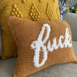 Curse Word Crochet Pillow Pattern – Colorwork Design (PDF Pattern) image 4