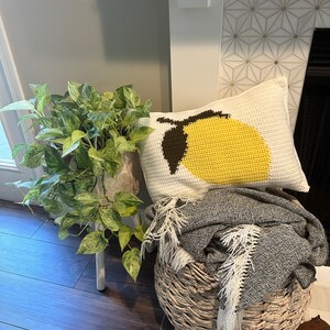 CROCHET PILLOW PATTERN Lovely Lemon Crochet Pillow image 6