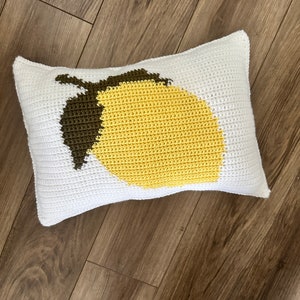CROCHET PILLOW PATTERN Lovely Lemon Crochet Pillow image 3