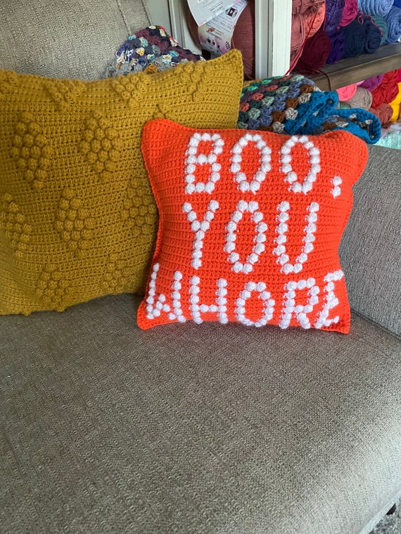 Mean Girls Crochet Pillow Pattern - 'Boo, You Whore' (PDF Pattern)