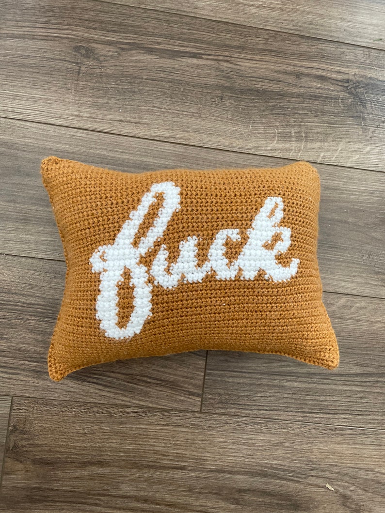 Curse Word Crochet Pillow Pattern – Colorwork Design (PDF Pattern) image 5