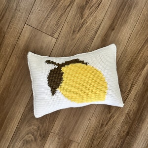 CROCHET PILLOW PATTERN Lovely Lemon Crochet Pillow image 8