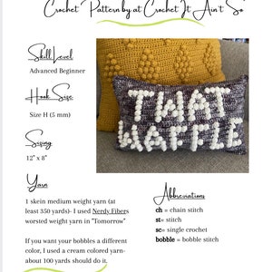 CROCHET PILLOW PATTERN Twat Waffle Crochet Pillow, Twat Pillow image 2