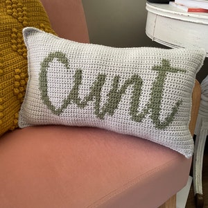 CROCHET PILLOW PATTERN Cunt Colorwork Pillow, C U Next Tuesday, See You Next Tuesday, Funny Crochet Pattern image 5