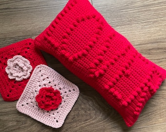 CROCHET PILLOW PATTERN- Lover Pillow Pattern, Valentines Pillow Pattern