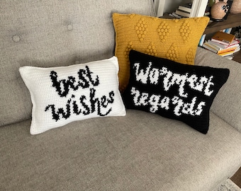 CROCHET PATTERN- Best Wishes, Warmest Regards Pillows, Schitt’s Creek Inspired Pillows, David Rose Pillows