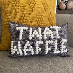 CROCHET PILLOW PATTERN Twat Waffle Crochet Pillow, Twat Pillow image 1