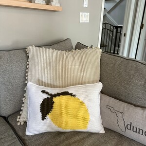 CROCHET PILLOW PATTERN Lovely Lemon Crochet Pillow image 4