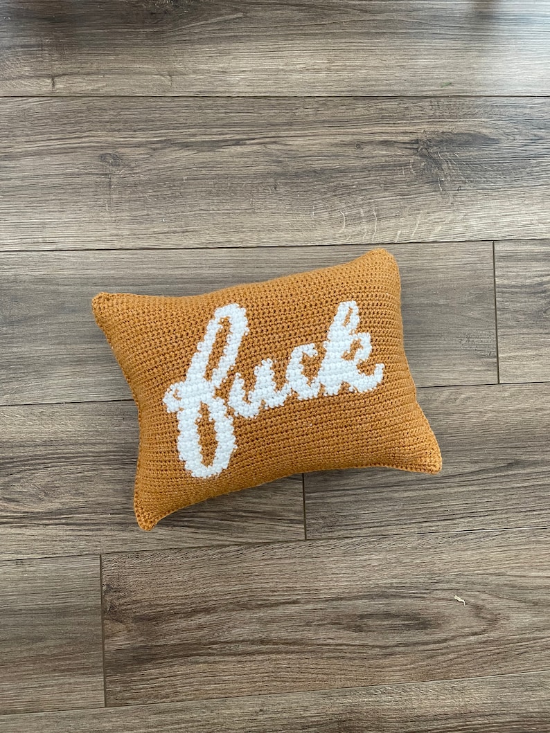 Curse Word Crochet Pillow Pattern – Colorwork Design (PDF Pattern) image 7