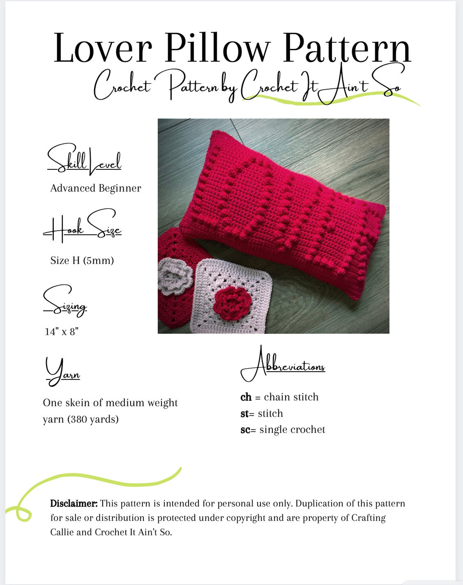 CROCHET PATTERN Lover Pillow Pattern Valentines Pillow Etsy