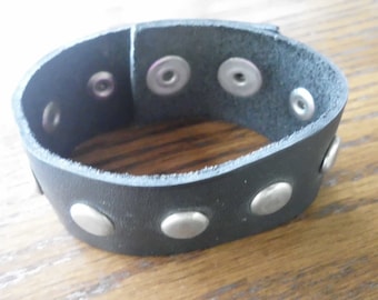 Motorcycle Black LEATHER BRACELET Gothic Motorcycle Punk Rocker Rockabilly Minimalist Bracelet Teen Leather Bracelet Adjustable Bracelets
