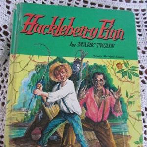 1955 Huckleberry Finn Book Mark Twain Book Vintage Childrens Book Tom Sawyer&#39;s Comrade Hucleberry Finn Mark Twain Book for Boys 1950s books