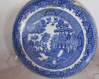 Vintage BLUE WILLOW Divided Relish Dish William Alsager Adderly 1929-1947